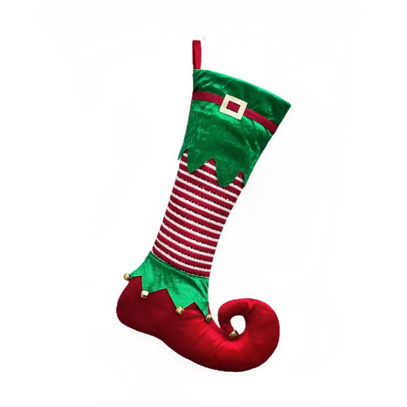 Elf Stocking with Bells - Christmas Tree Ornament & Decoration