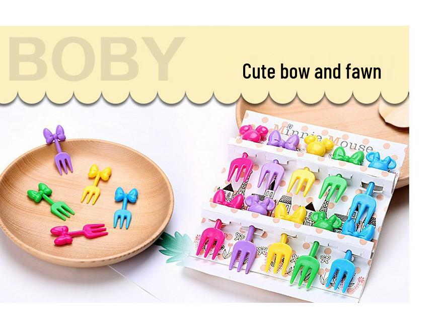 Animal Farm Mini Bento Picks: Cute Plastic Fruit Forks for Children's Bento Decoration