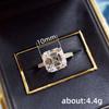 New Simple and Classic Wedding Ring for Women Luxury Low-key Crystal Square Cubic Zirconia Engagement Bands Eternity Jewelry