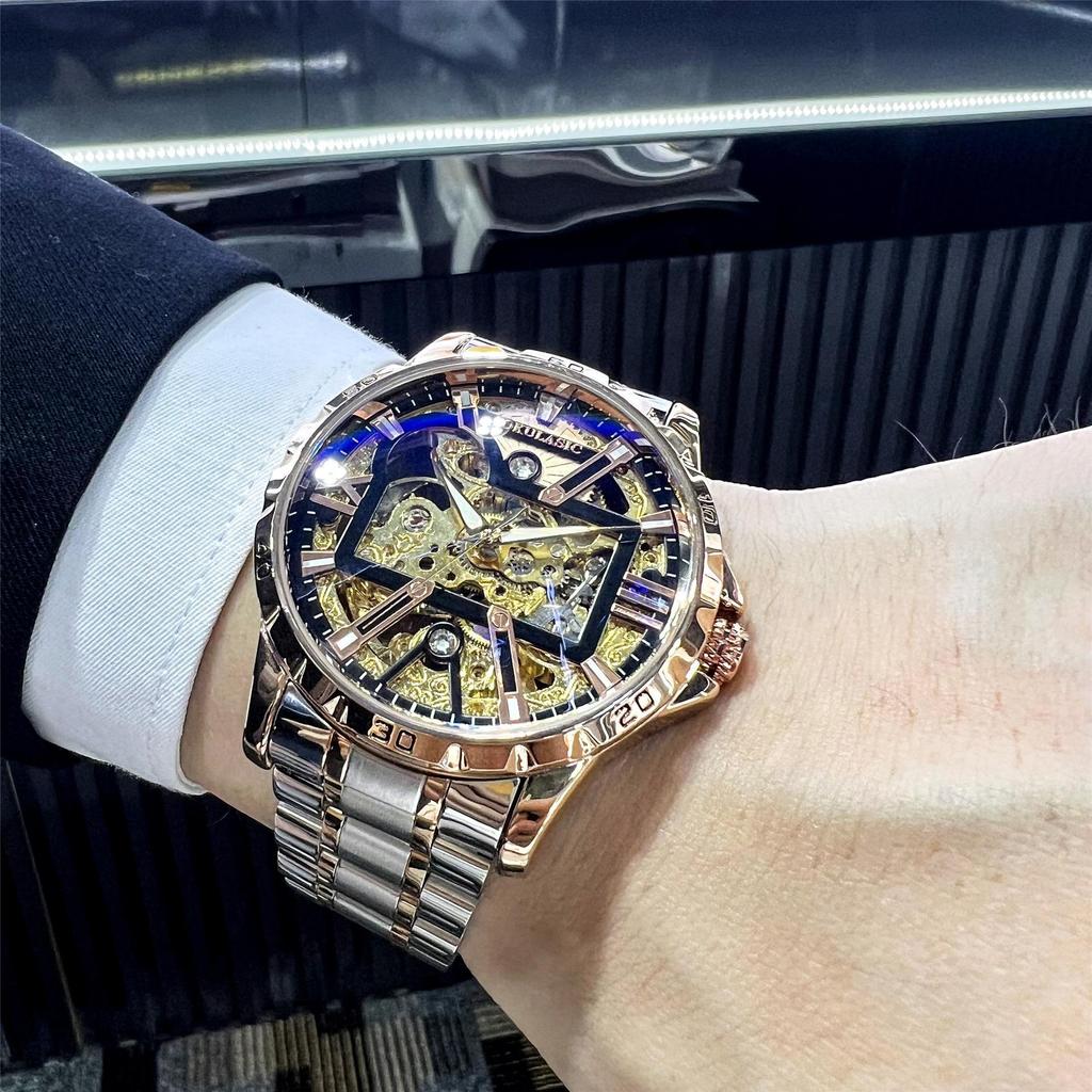 Fully Automatic Mechanical Watch for Men Waterproof Luminous Hollow Tourbillon Watch for Men