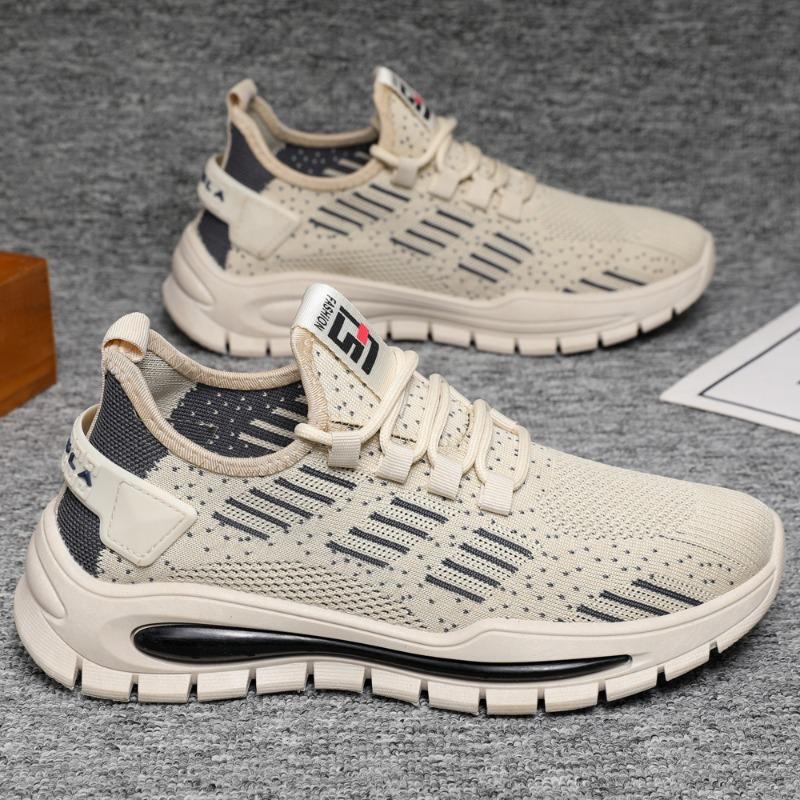 Men's shoes autumn new fly-woven breathable mesh soft-soled casual shoes light and comfortable men's running shoes