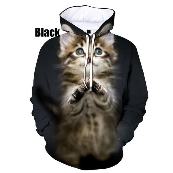 

Нові модні котячі толстовки з 3D тваринами і котами. Повсякденні чоловічі та жіночі пуловери з капюшоном XS-5XL XL