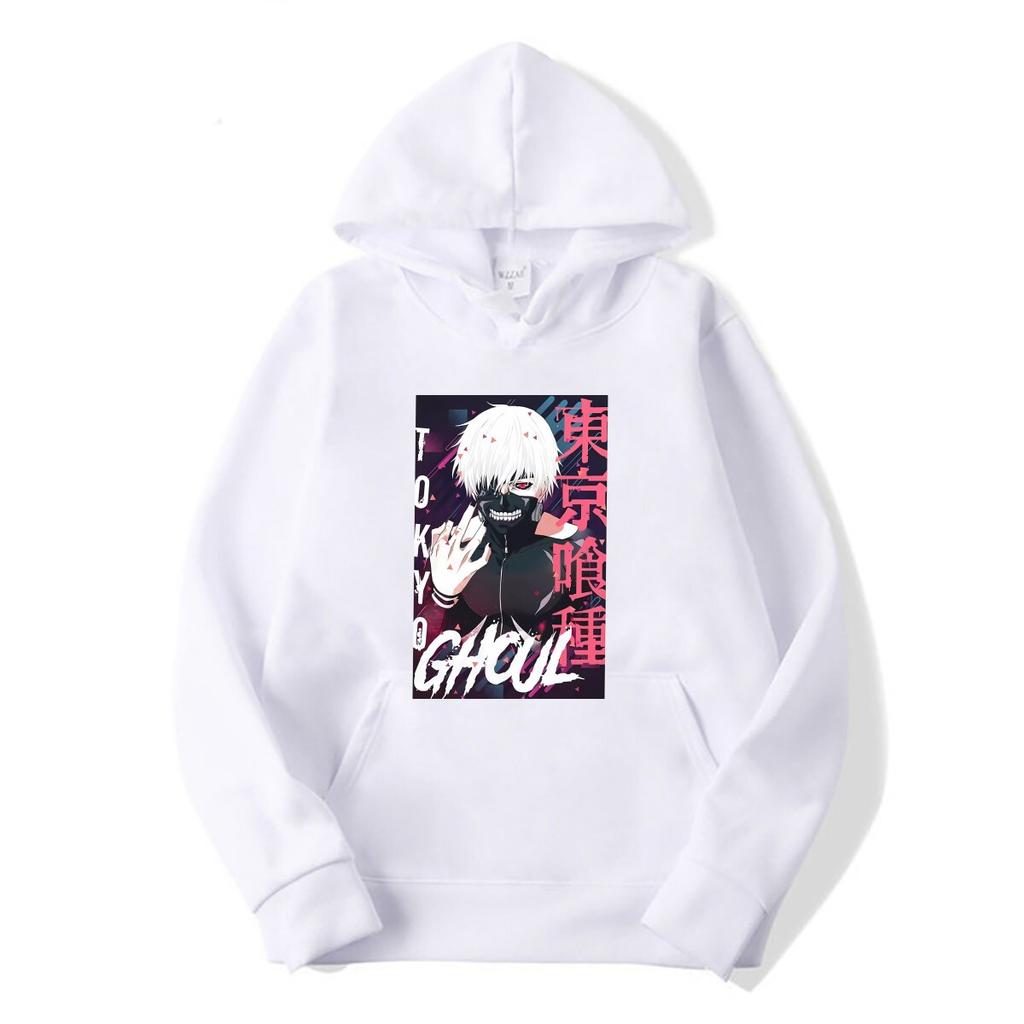 Kaneki Ken Printed Hoodies Anime Tokyo Ghoul Graphic Hoodies Vintage Cotton Loose Oversize Hoodies Tops Summer Men Casual