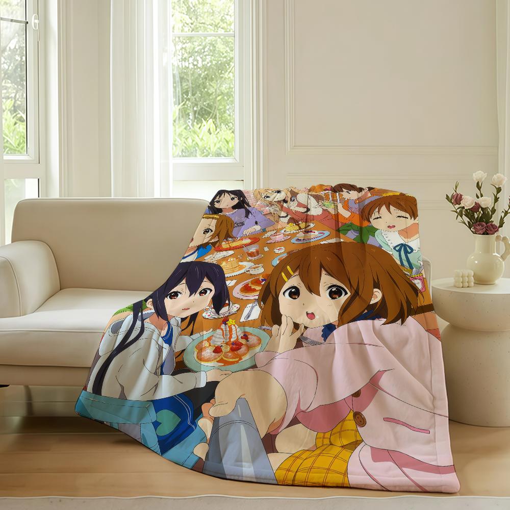 Music anime K K ON! Blanket For Sofa Office Bed Plane Travel Sleep Read Relax Camping Soft And Warm
