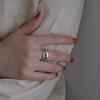 Bague de doigt ouverte vintage pour femme à double couche géométrique de style coréen plaquée argent S925