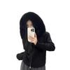2026 Korean Retro Knit Cardigan: Women's Loose, Casual Long Sleeve Hooded Sweater with Fur Collar for Autumn and Winter