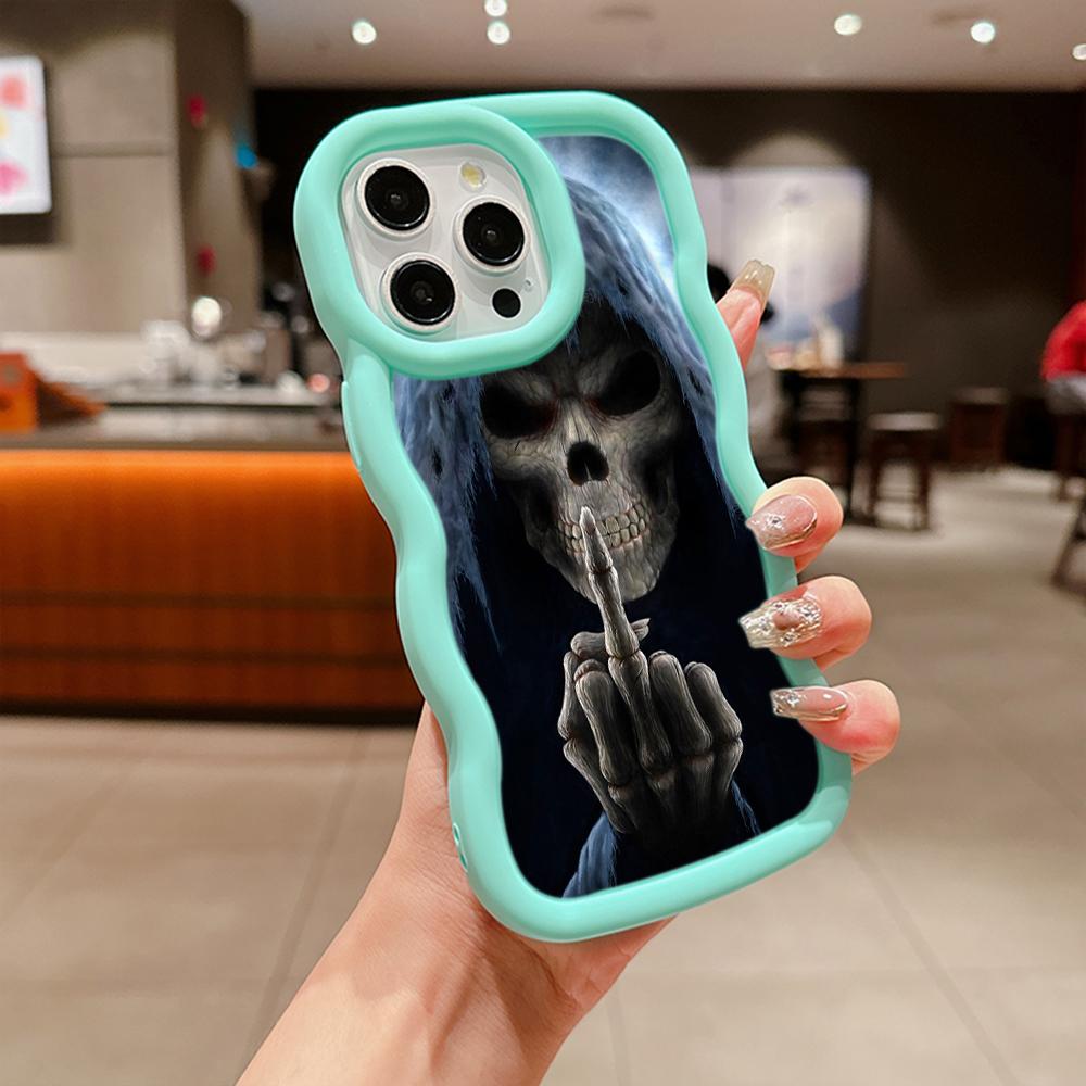 LZ13 Death Prayer Grim Reaper Skull Wave Silicone Phone Cases for Samsung A15 S23 FE S24 Ultra A34 A54 A14 Motorola G32 OnePlus Soft Cover