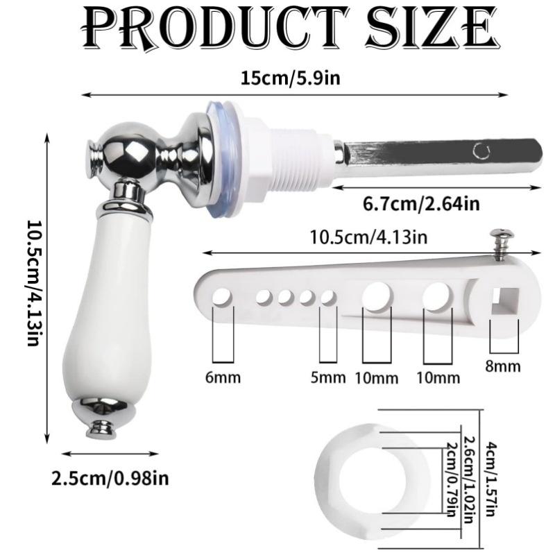 Poignée de chasse d'eau de toilette Remplacement Doré Victorien Blanc Levier de chasse d'eau de réservoir de toilette Poignée de chasse d'eau de réservoir de toilette Remplacement