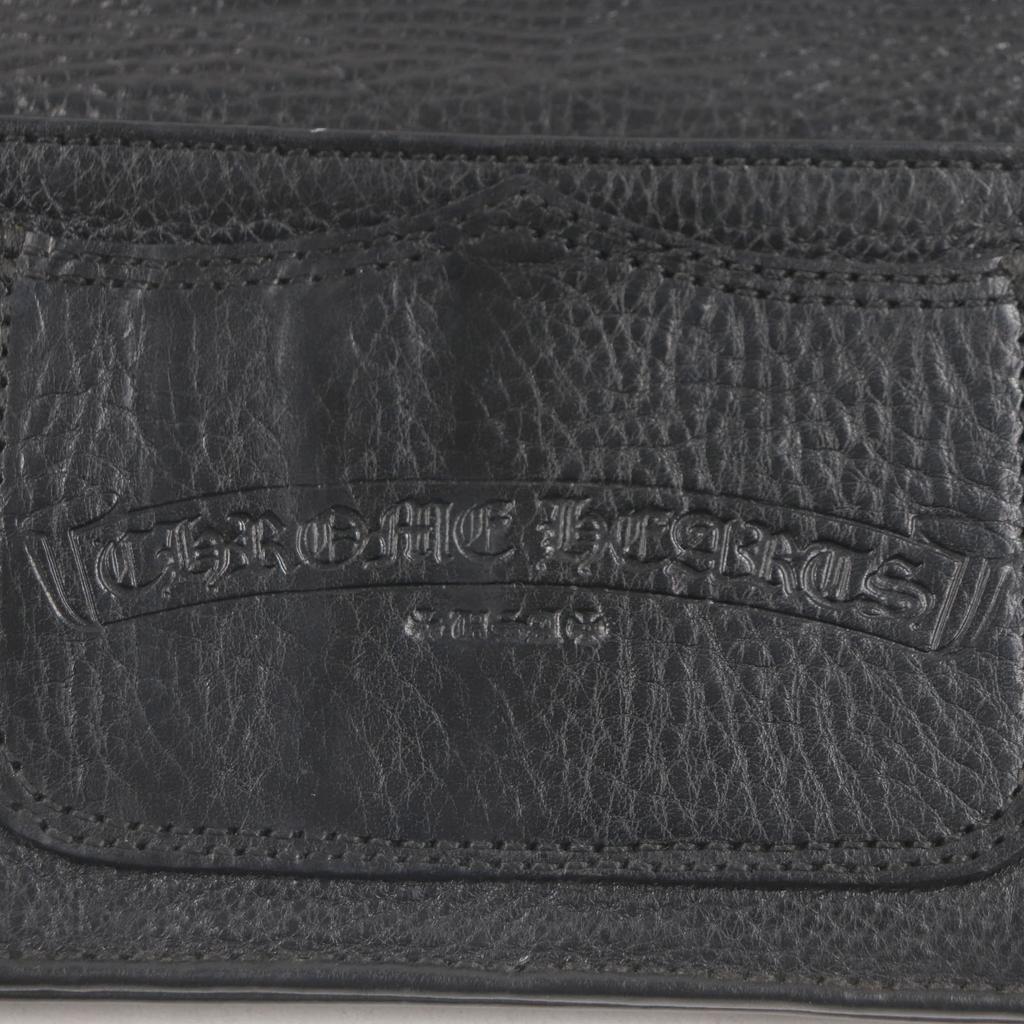 Very Good CHROME HEARTS Purse LNG SNGL FLD TIPS Single Fold black leather mens Used