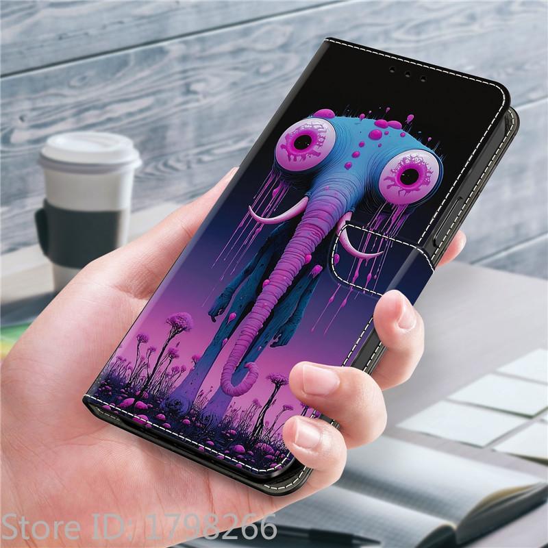 Leather Etui Phone Case for Nokia G300 G21 G11 G20 G10 G60 G22 6.3 5.3 3.1 5.4 Flip Cover Magnetic Wallet Painted Flower Deer