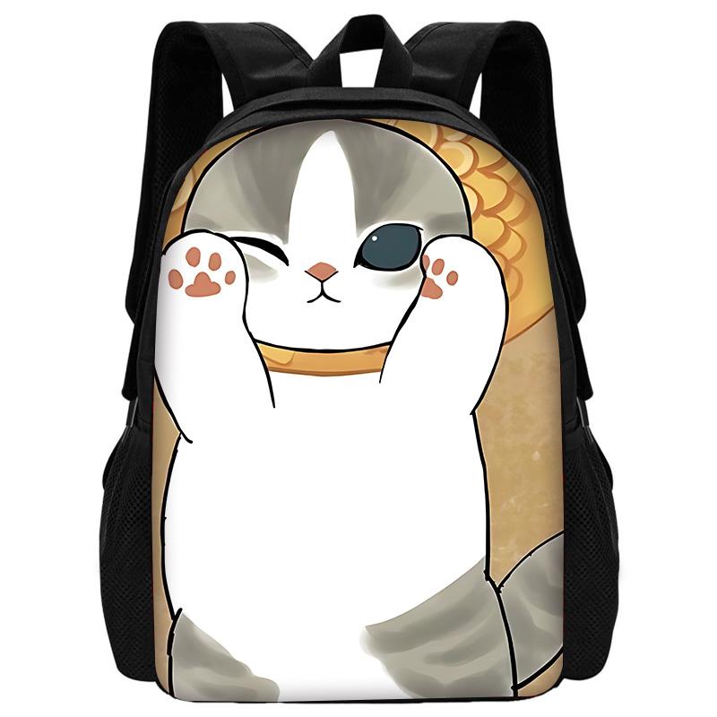 Child School Funny Cat M-mofusands-Backpack with Lunch Bags ,Pencil Bags ,School Bags for Boys Girls Best Gift