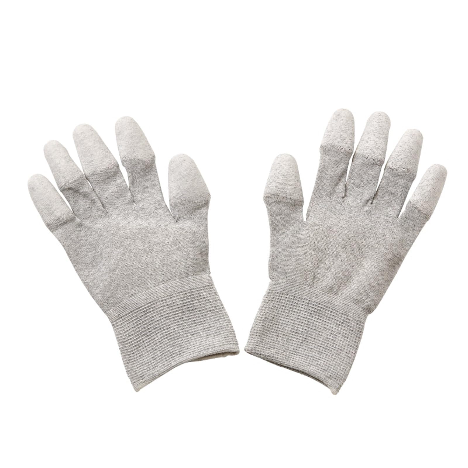 

HOZAN ESD Gloves, Anti-Static, 10 Pairs, Non-Slip, Coated Fingertips, Touchscreen Compatible, Size Small, F-66-S