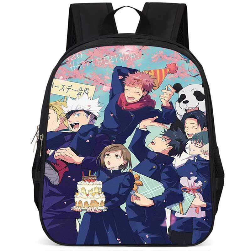 Durable Large Capacity 15 Inch Jujutsu Kaisen Backpack For Kids Lightweight Oxford Cloth School Bag