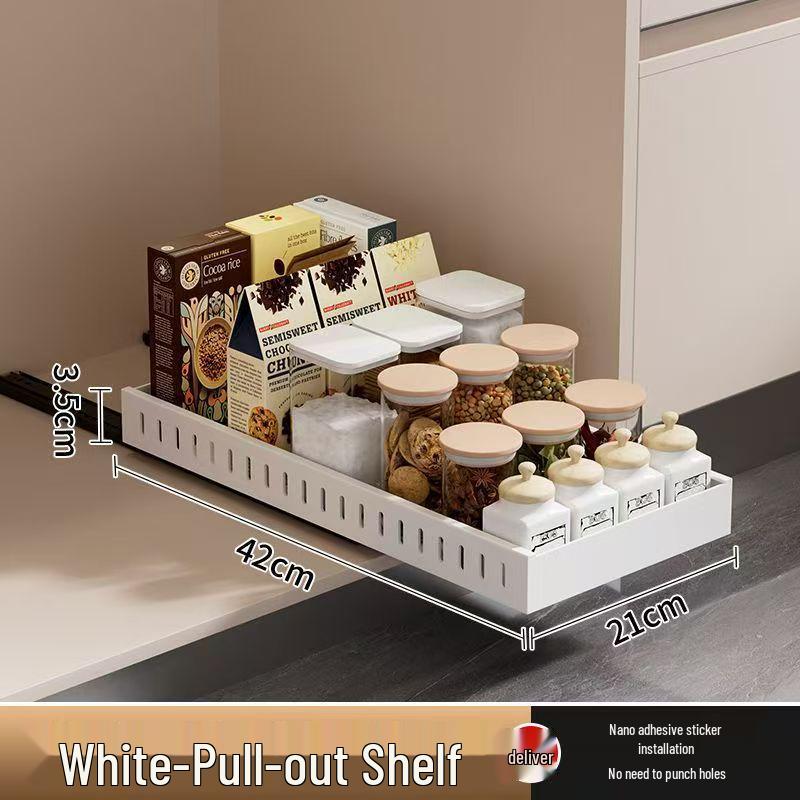 Pull-Out Kitchen Countertop Rack for Pots, Dishes, Plates, Pans, and Woks