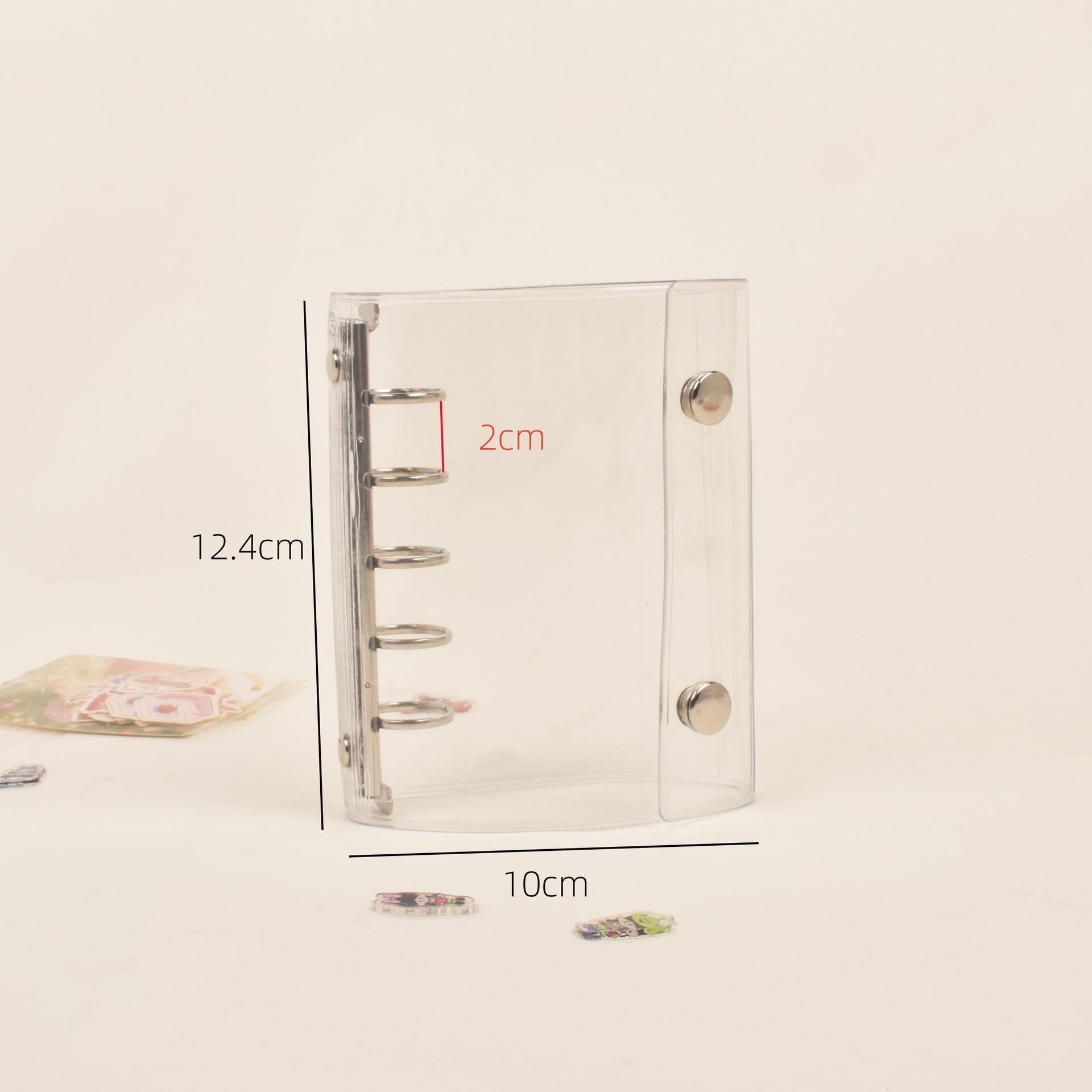 

M5 Binder Notebook Transparent 5-Ring Mini Binder Pvc Photo Album Card Holder For Collecting Stamps Cards Receipts Diy Scrapbook серебряный