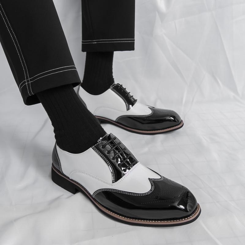 Fashion Fashion Men Dress Shoes Formal Business Dating Party Oxford Shoes Brand Leather British Style Lace-up Comfortable Pointed Shoes