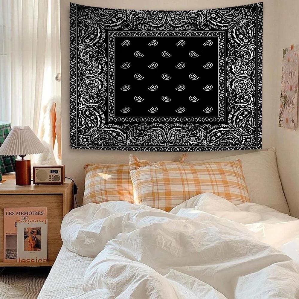 Bandana Pattern Printed Colorful Tapestry Wall Hanging Bohemian Wall Tapestries Mandala Wall Art Decor
