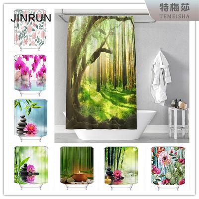 JINRUN Bathroom Thickened Waterproof Curtain Mildew Proof Shower Curtain Shower Partition Curtain Shower Curtain Bathroom Curtain Free Perforation