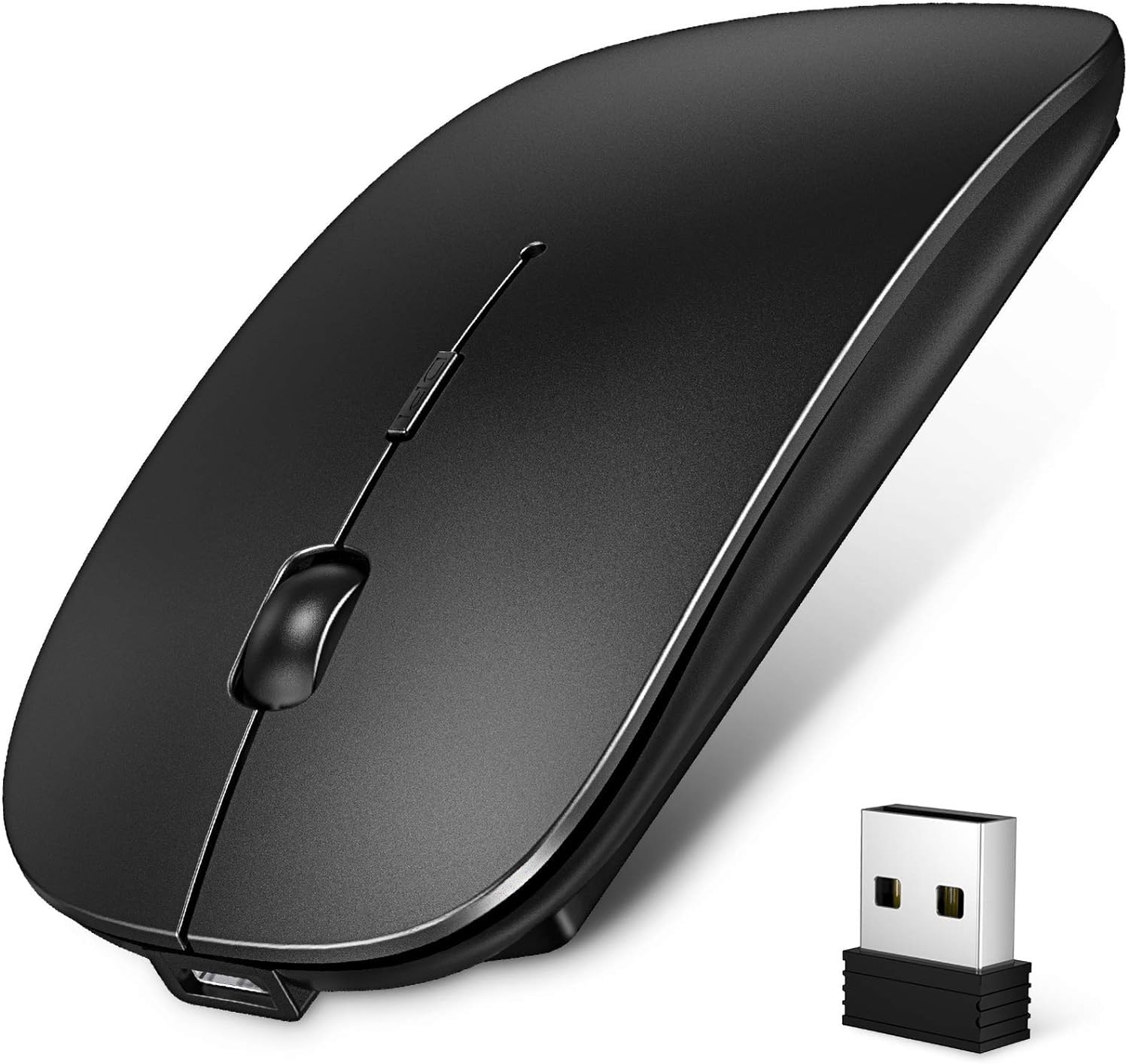 

Wireless Mouse Bluetooth Mouse Wireless Ultra Thin Quiet Rechargeable Energy Saving 3DPI Mode High Precision Portable Compatible with Pro 2.4GHz