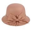 Autumn and winter new women's woolen top hat Hepburn style small brim basin hat pearl decoration French retro fashion shows small face