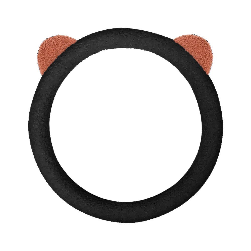 Winter Warm Weich Plüsch Cartoon Bärenohren Auto Innenraumabdeckung Lenkradabdeckung Handgriff Lenkrad Auto 2024 38cm Zubehör B3B8