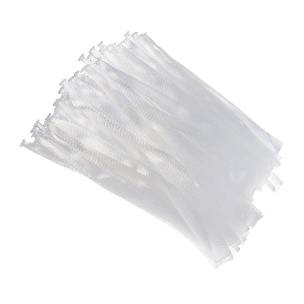 200Pcs 20Cm White Disposable Elastic Mesh Filter Bag Hair Catcher Drain Strainer Sink Protector Trap Blocker Garbage Sewer