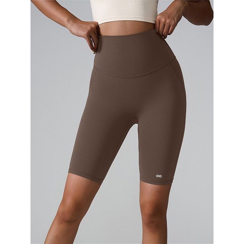 Oiob Nude Feel Yoga Short-Length Pants Women's High Waist Hip Lifting Sport Tights Cycling Running Training Fitness Short Pants