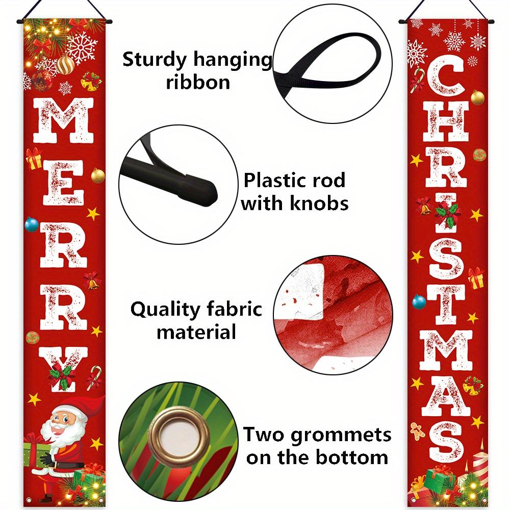 Merry Christmas Porch Sign Carnival Polyester Indoor Outdoor Decor