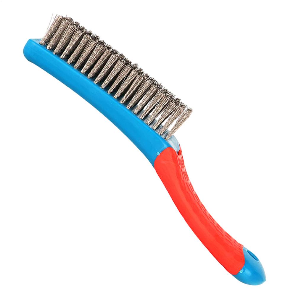

Durable Stainless Steel Small Wire Brush Silicone Handle Steel Brush, Paint Brush Cleaner, Tool Rust Remover
