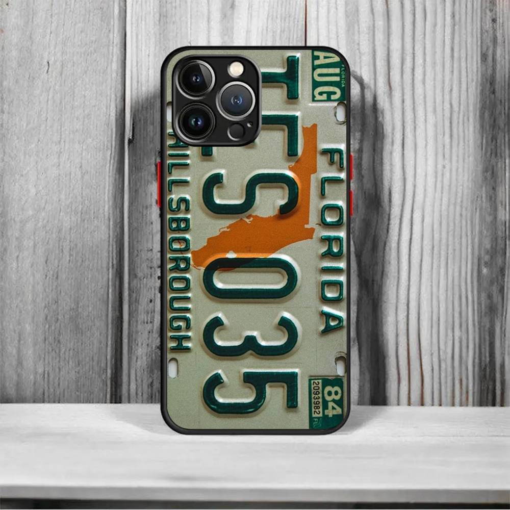 

Retro Vintage License Plate frosted Shockproof For iPhone 16 15 11 12 13 14 Pro Max X XSMAX Mini Phone Case iPhone 16 pro