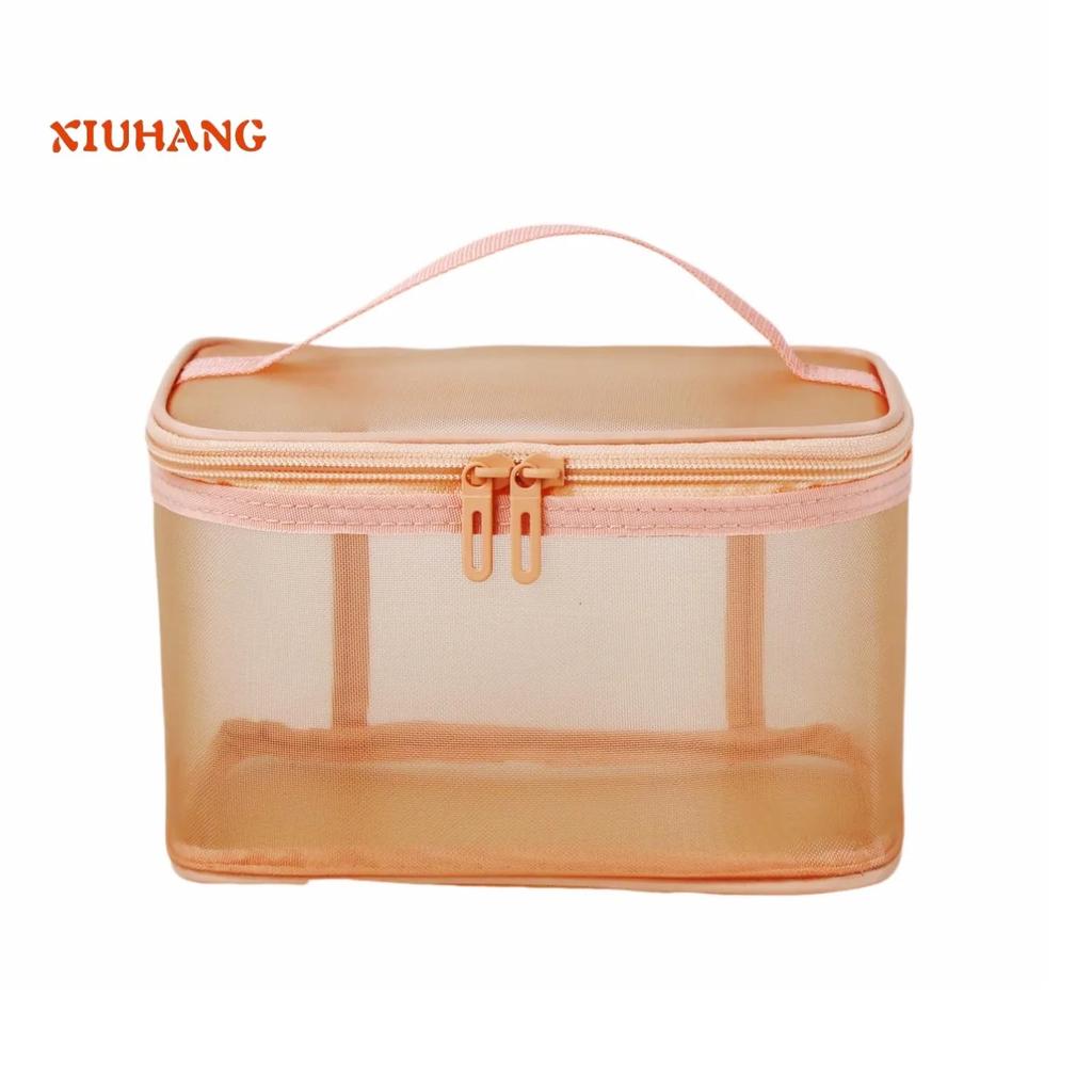 Dames Transparante Mesh Reizen Cosmetische Tas Make-up en Toiletartikelen Kit Opbergtas Make-up Organizer Tas