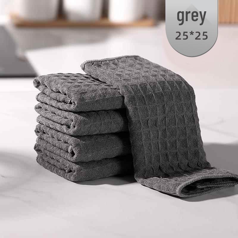 Thickened Absorbent Lint-Free Waffle Dishcloth for Kitchen Cleaning