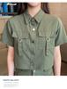 Stylish Two-Piece Women's Suit: European Summer Cotton Shirt & Wide-Leg Shorts
