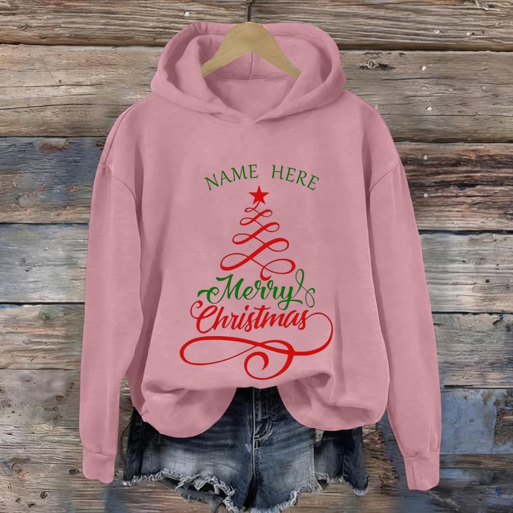 Dame Jule Greentown Trykk Casual Langermet Hettegenser Topp