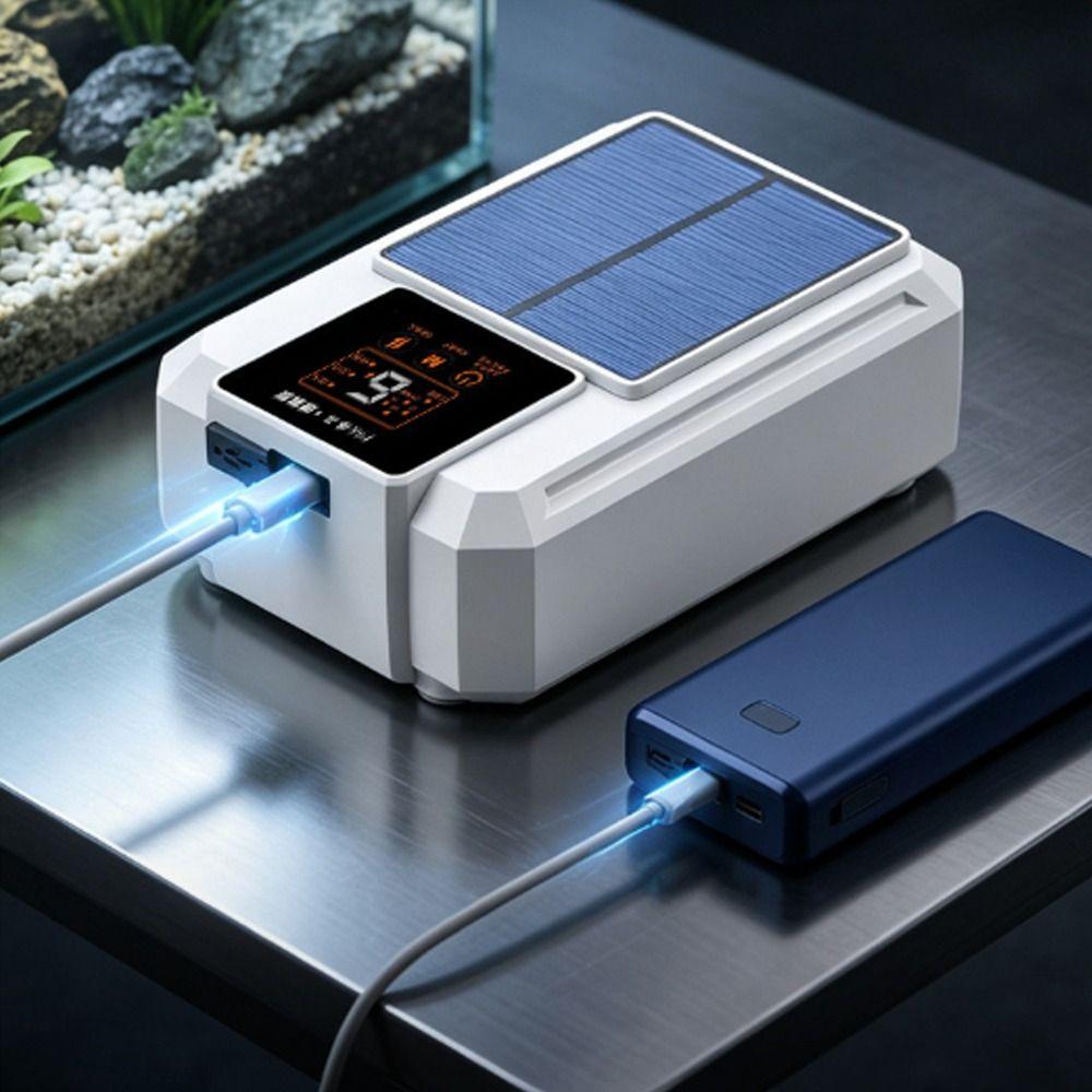 Large Air Volume Solar Oxygen Pump Water Proof Aquarium Air Pump  Power Outage Use