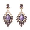 Purple Gas Donglai Full Of Diamond Fringed Earrings Temperament Exaggerated Earrings Retro Light Luxury High Sense Atmospheric Earrings Women