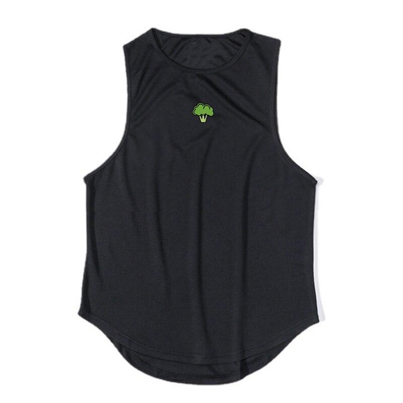 Muscleguys Men's GYM Clothes Summer Breathable Comfortable Loose Fitness Vest Quickly-dry Vegetable Printed Sleeveless t-Shirt