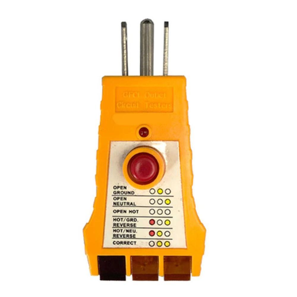 Yellow Outlet Tester Plastic Receptacle Tester Durable Plug Security Test