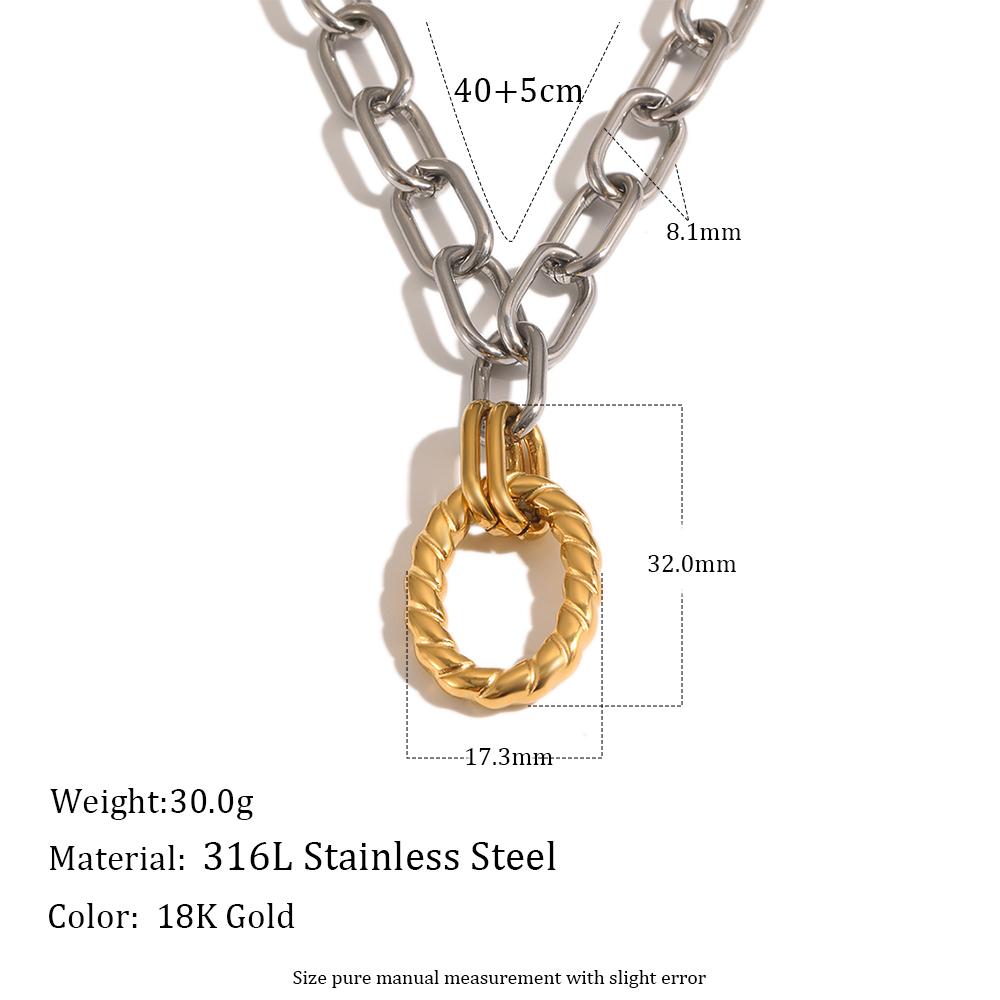 MamacitaSlay 316L Stainless Steel Mixed Color Jewelry Set 18K Gold Plated Waterproof Necklace Bracelet Earrings For Women Gift