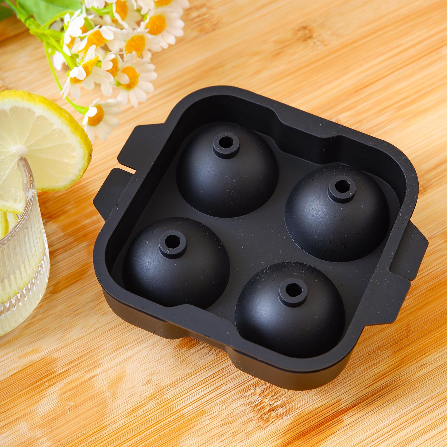 

Ящик для льда, инструмент для изготовления мороженого, 4 отверстия для изготовления кубиков, круглый хоккейный мяч, форма для льда, барная вечеринка, виски, коктейли, кухонные инструменты чёрный