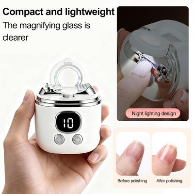 Electric Nail Clipper LCD Display 3 Speed Automatic Nail Trimmer with LED Rechargeable Baby Kids Adults Seniors Toenails Fingernail Cutter Polisher