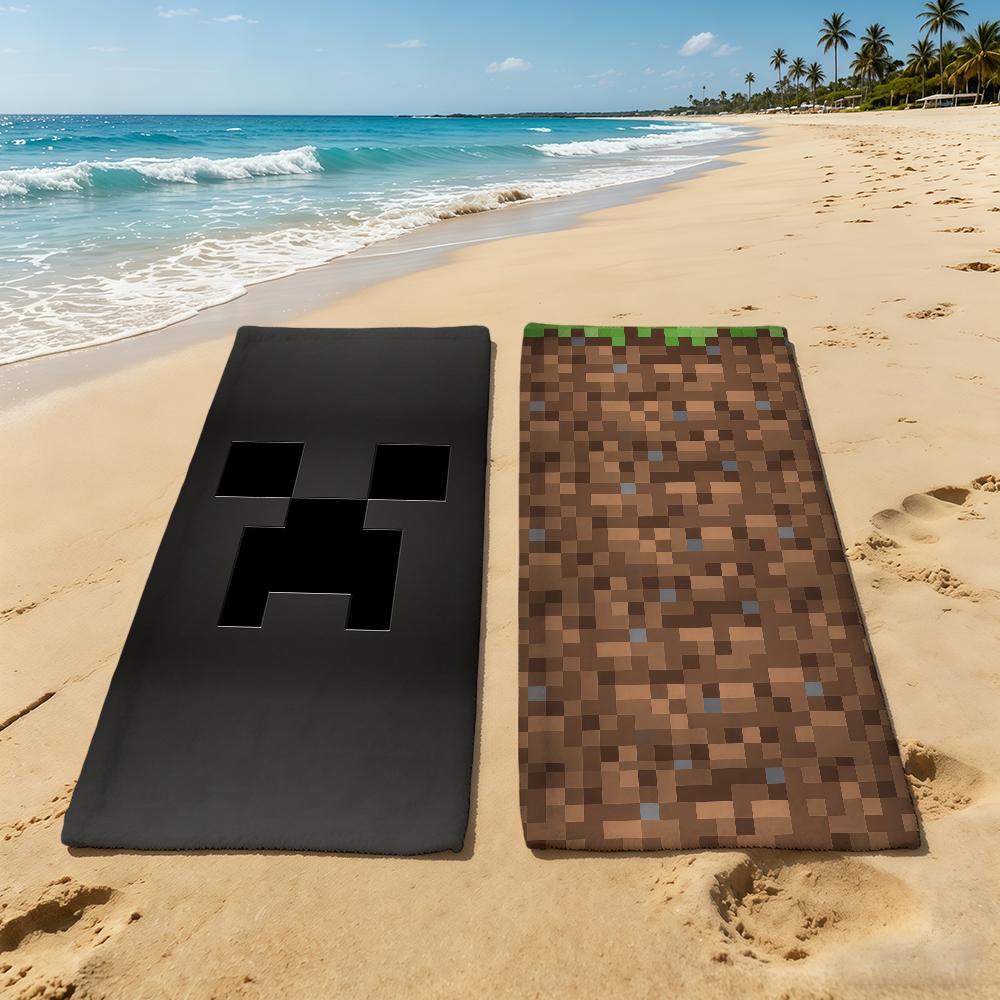 M-MinecraftS-ES Classic Game Towel For Outdoor Camping Beach Towel Super Absorbent Quick-Drying Summer Towel