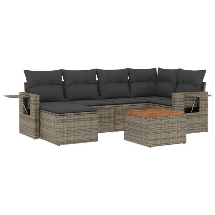VidaXL Garden Lounge Set with Cushions 7 Pcs, Patio Sofas, Patio Furniture Set, Outdoor Furniture, Grey 3224667