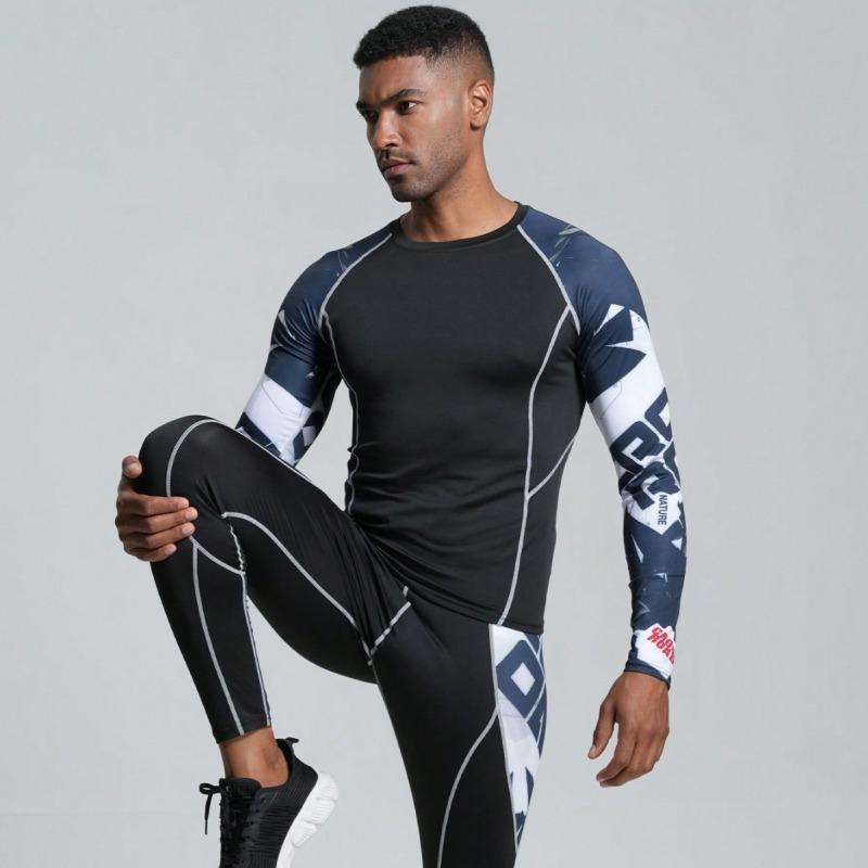 Men's Sports And Fitness Clothing Tight Pants Men's Long-sleeved High Elastic Training Clothes