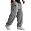 Men's American-style Embroidered Black Label Loose Straight-fit Casual Pants with Vertical Stripes Casual Pants