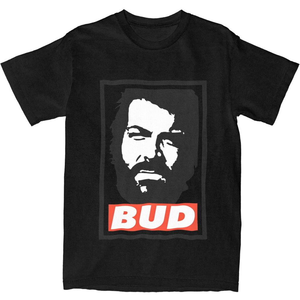 Maglietta Bud Spencer Attore Italiano Moda T-shirt Manica Corta Top Estetici Estivi Cotone Girocollo Magliette Oversize