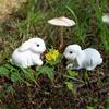 4 Stück Mini-Kaninchenstatuen, Kunstharz, Miniatur-Hasenfiguren, Osterdeko, Kaninchenskulpturen für Heimwerker, Basteln, Feengarten, Frühlingstischdekoration
