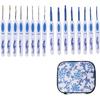 Crochet Hooks Needles for Arthritic Hands, 16 Piece Set Extra-Long Chinese Style Crochet Hook Set Ergonomic Soft Grips Knitting Hook Metal Crochet