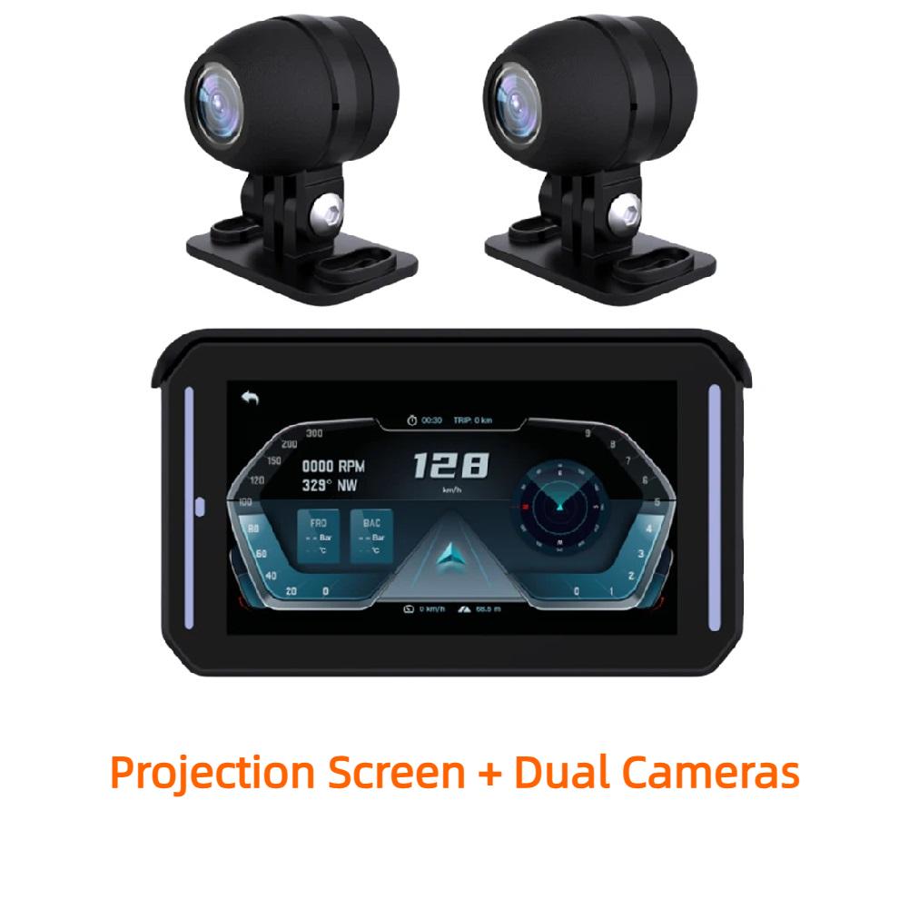 

Мотоцикл бездротовий Carplay Smart Android Screen Projection Machine, Driving Recorder, Tire Pressure Monitoring, Special for Motorcycles 【2】Style B чорний