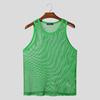 INCERUN Men Round Neck Sleeveless Mesh Sheer See Through Party Tank Tops T-shirts